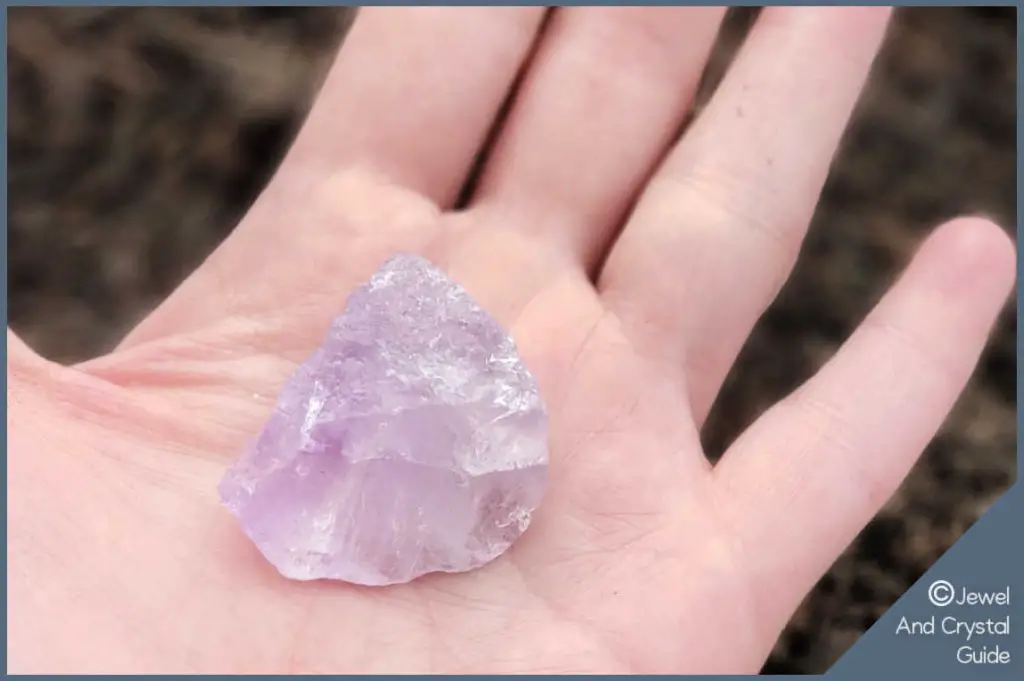Photo of an amethyst in the hand