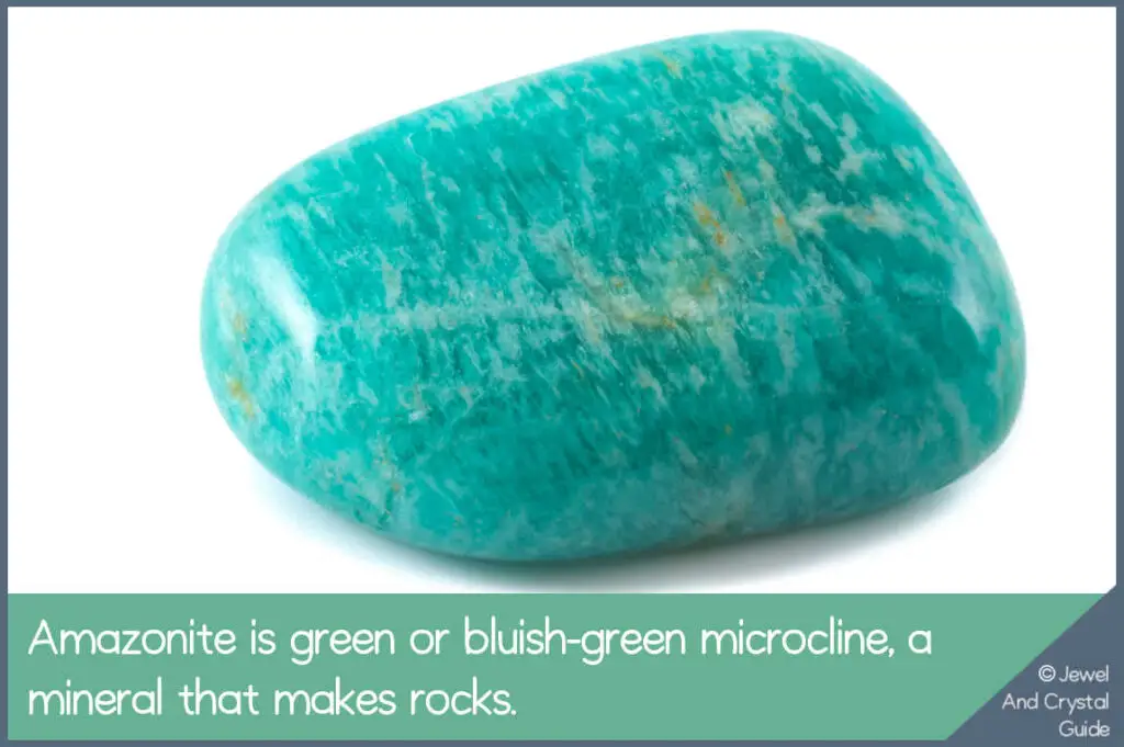 Photo of a green amazonite crystal to show the color of real amazonite