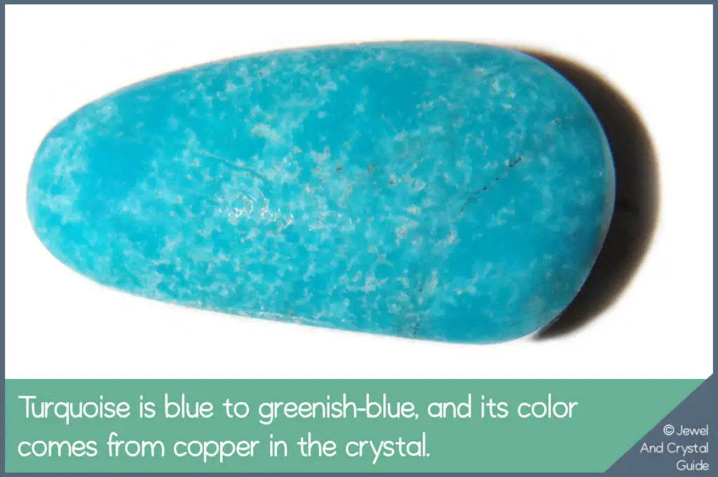 Photo of a pure blue turquoise crystal that gets its color from copper