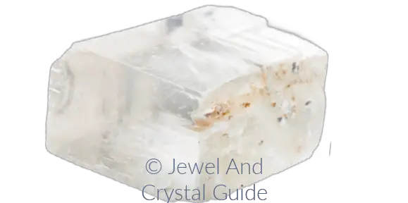 Isolated clear and transparent calcite crystal on transparent background